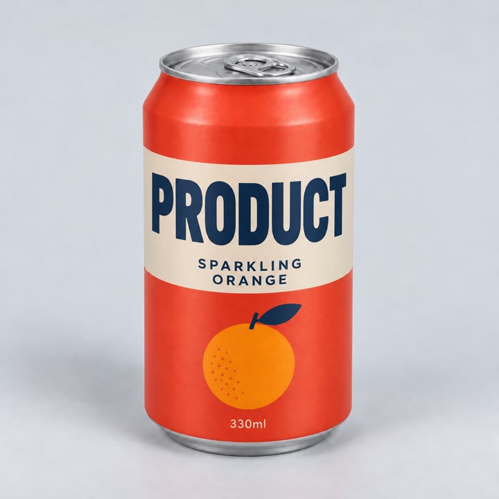 Input photo: an orange drinks can
